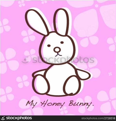 bunny rabbit on pink card