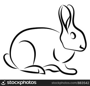 Bunny sketch, illustration, vector on white background.