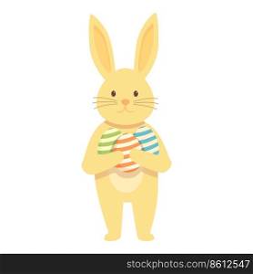 Bunny with easter egg icon cartoon vector. Cute rabbit. Spring animal. Bunny with easter egg icon cartoon vector. Cute rabbit