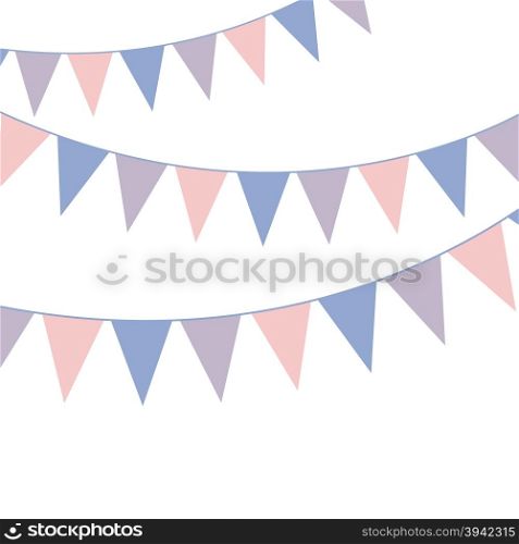 Bunting banner. Rose quarts and serenity colors. Vector illustration.