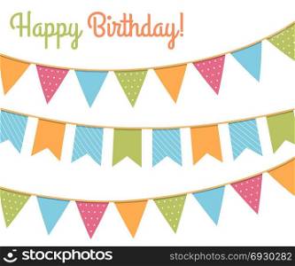 Bunting. Colorful bunting for happy birthday, vector eps10 illustration