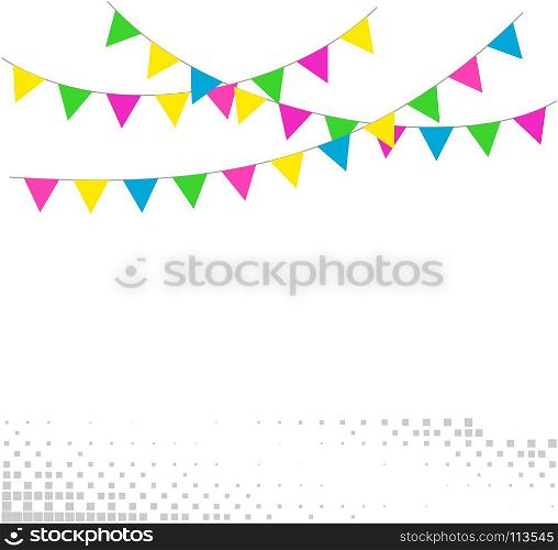 Bunting Flags, Celebration, Party Decoration Item Vector Art Illustration