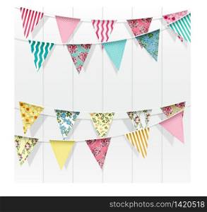 Bunting flags decoration on isolated background.vector