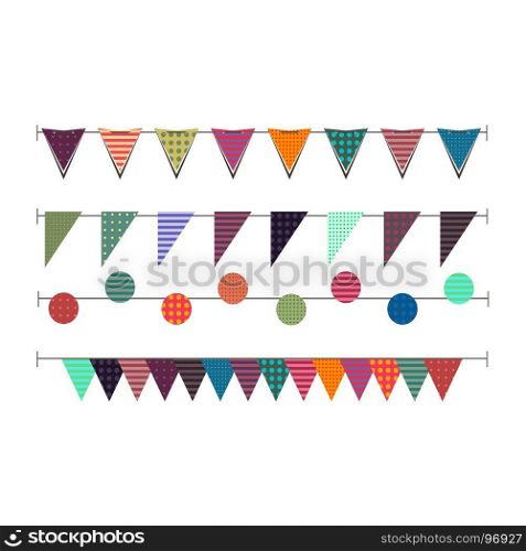 Bunting garland flag vector background birthday illustration carnival party decoration