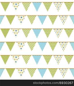 Bunting Seampless Pattern. Bunting seampless pattern, bunting background, vector eps10 illustration