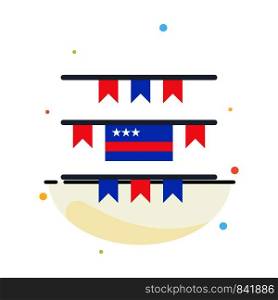 Buntings, Party Decoration, American Abstract Flat Color Icon Template