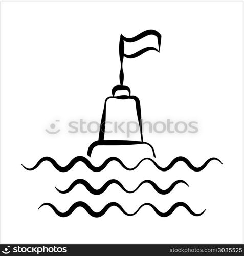 Buoy Icon, Float Buoy Icon Vector Art Illustration. Buoy Icon, Float Buoy Icon