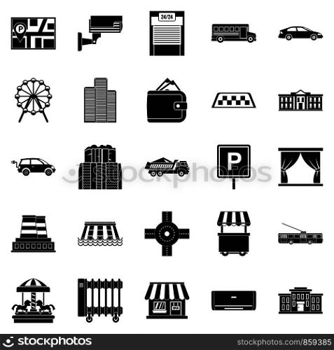 Burg icons set. Simple set of 25 burg vector icons for web isolated on white background. Burg icons set, simple style