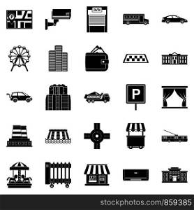 Burg icons set. Simple set of 25 burg vector icons for web isolated on white background. Burg icons set, simple style