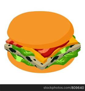 Burger american icon. Isometric illustration of burger american icon for web. Burger american icon, isometric 3d style