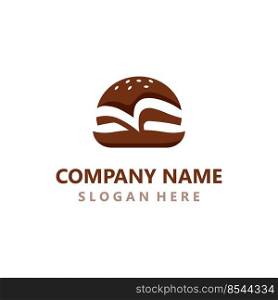 Burger beef logo design restaurant template vector image
