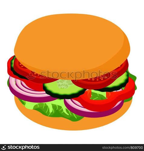Burger big icon. Isometric illustration of burger big icon for web. Burger big icon, isometric 3d style