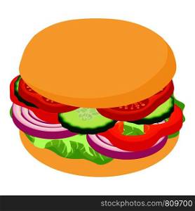 Burger big icon. Isometric illustration of burger big icon for web. Burger big icon, isometric 3d style