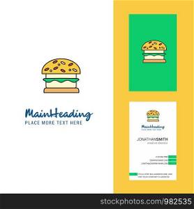 Burger Creative Logo and business card. vertical Design Vector