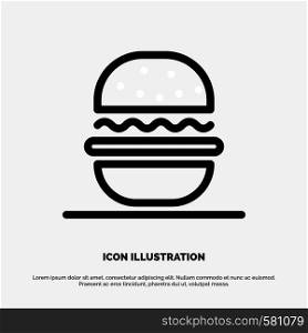 Burger, Eat, American, Usa Line Icon Vector
