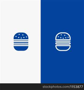 Burger, Fast food, Fast, Food Line and Glyph Solid icon Blue banner