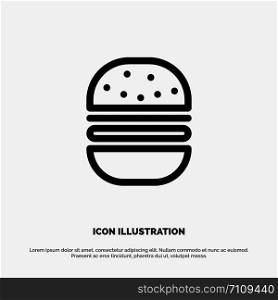 Burger, Fast food, Fast, Food Vector Line Icon