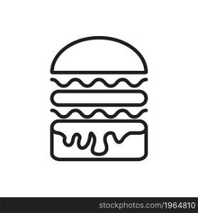 Burger, Hamburger Line Icon