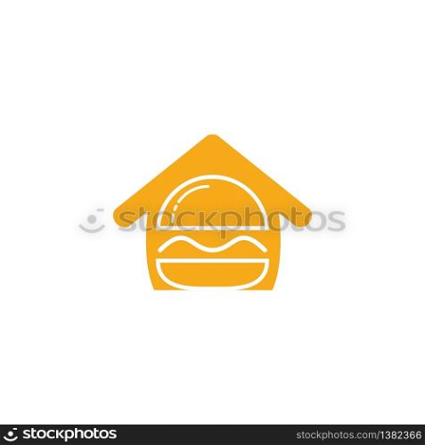 Burger house vector logo design. American classic burger house logo.