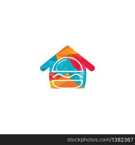 Burger house vector logo design. American classic burger house logo.