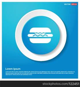 Burger icon Abstract Blue Web Sticker Button - Free vector icon
