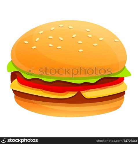 Burger icon. Cartoon of burger vector icon for web design isolated on white background. Burger icon, cartoon style
