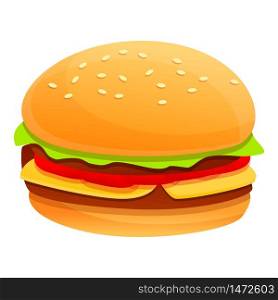 Burger icon. Cartoon of burger vector icon for web design isolated on white background. Burger icon, cartoon style