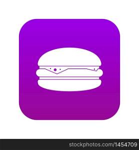 Burger icon digital purple for any design isolated on white vector illustration. Burger icon digital purple