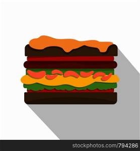 Burger icon. Flat illustration of burger vector icon for web. Burger icon, flat style