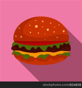 Burger icon. Flat illustration of burger vector icon for web design. Burger icon, flat style