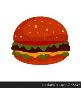 Burger icon. Flat illustration of burger vector icon for web isolated on white. Burger icon, flat style