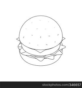 Burger icon in isometric 3d style isolated on white background. Burger icon, isometric 3d style