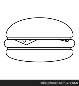 Burger icon in outline style isolated vector illustration. Burger icon outline