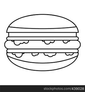 Burger icon in outline style isolated vector illustration. Burger icon outline