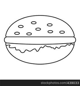 Burger icon in outline style isolated vector illustration. Burger icon outline