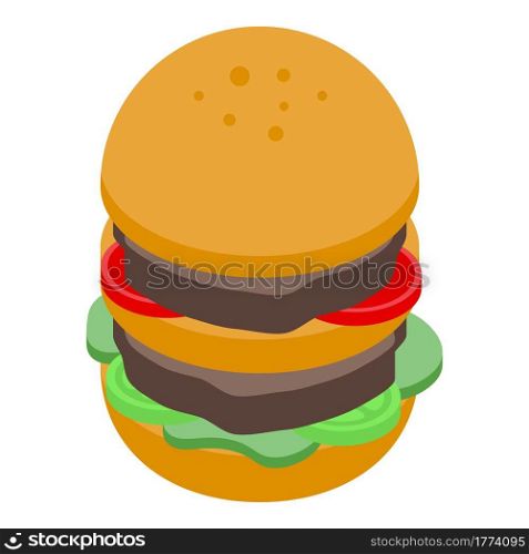Burger icon. Isometric of Burger vector icon for web design isolated on white background. Burger icon, isometric style