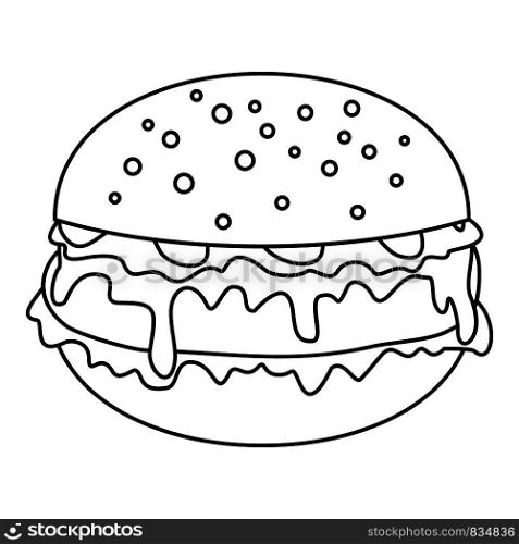 Burger icon. Outline burger vector icon for web design isolated on white background. Burger icon, outline style
