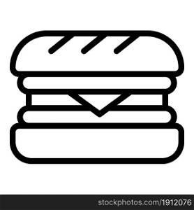 Burger icon outline vector. Hamburger bun. Cheese food. Burger icon outline vector. Hamburger bun