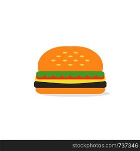Burger icon, Simple burger Flat style Vector illustration