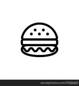 Burger icon vector. A thin line sign. Isolated contour symbol illustration. Burger icon vector. Isolated contour symbol illustration