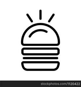 Burger icon vector. A thin line sign. Isolated contour symbol illustration. Burger icon vector. Isolated contour symbol illustration