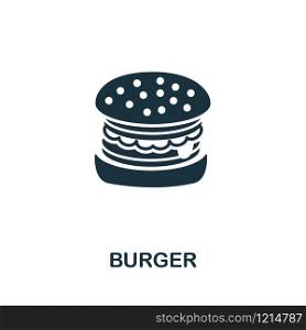 Burger icon vector illustration. Creative sign from oktoberfest icons collection. Filled flat Burger icon for computer and mobile. Symbol, logo vector graphics.. Burger vector icon symbol. Creative sign from oktoberfest icons collection. Filled flat Burger icon for computer and mobile