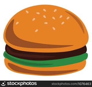 Burger, illustration, vector on white background.