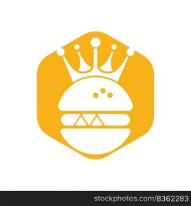 Burger king vector logo design. Burger with crown icon logo concept. 