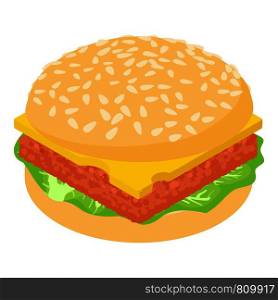 Burger light icon. Isometric illustration of burger light icon for web. Burger light icon, isometric 3d style
