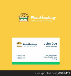 Burger logo Design with business card template. Elegant corporate identity. - Vector