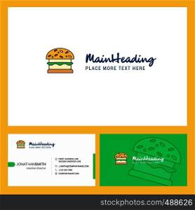 Burger Logo design with Tagline & Front and Back Busienss Card Template. Vector Creative Design