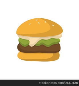 Burger Logo, Fast Food Design, Bread And Meat Vector Illustration Symbol Template