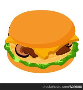 Burger mushrooms icon. Isometric illustration of burger mushrooms icon for web. Burger mushrooms icon, isometric 3d style