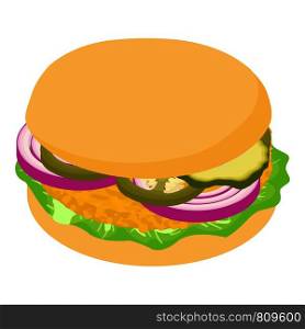 Burger onion icon. Isometric illustration of burger onion icon for web. Burger onion icon, isometric 3d style